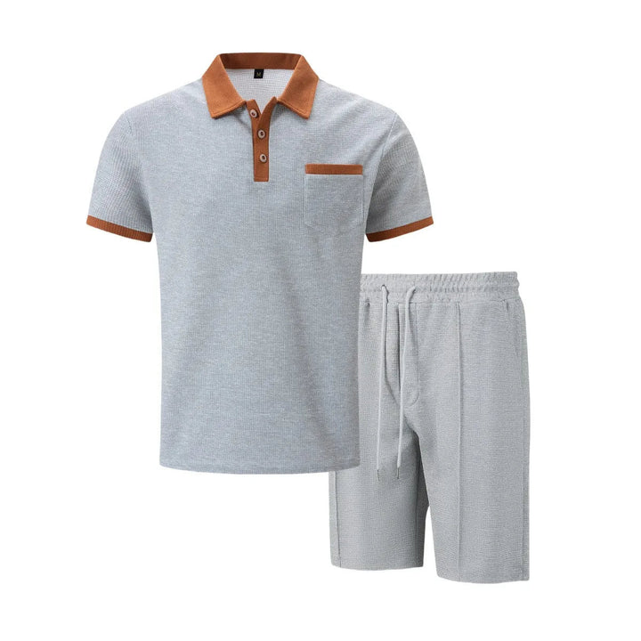 Capri bomuld sæt - vintage polo & shorts matchende til mænd