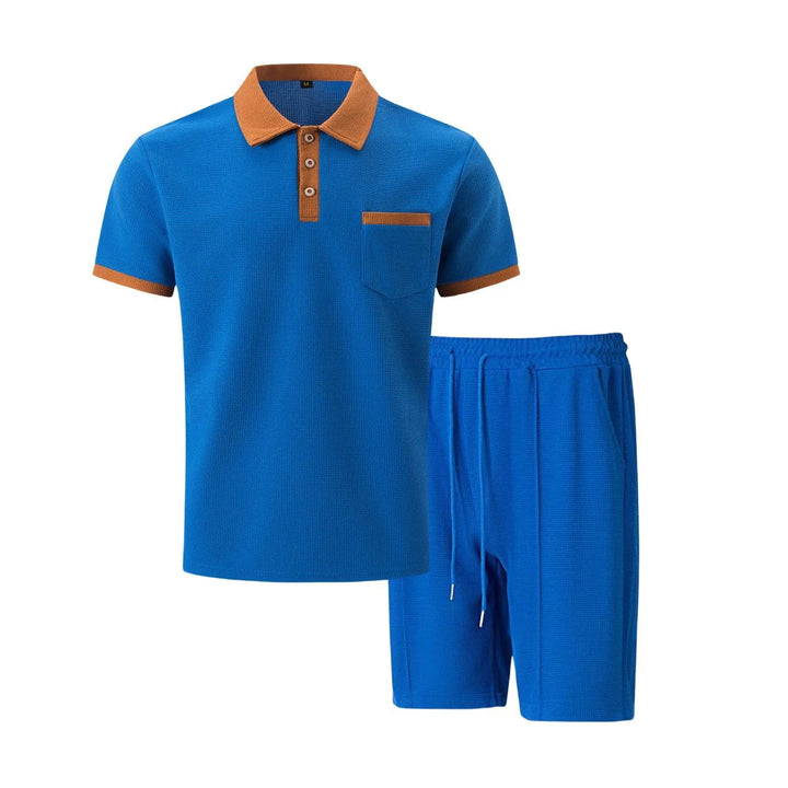 Capri bomuld sæt - vintage polo & shorts matchende til mænd