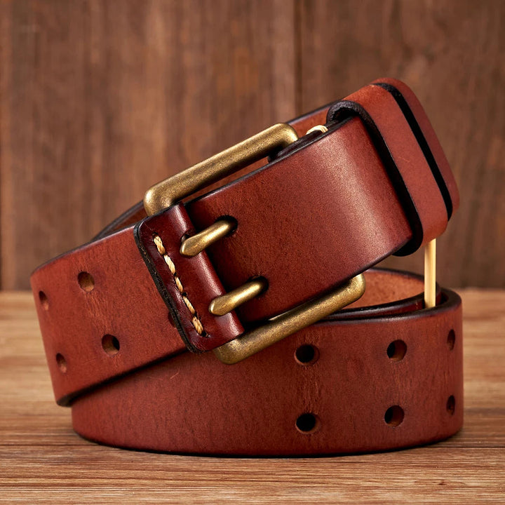 Lancaster bælte - Double-Pin vintage læder Design