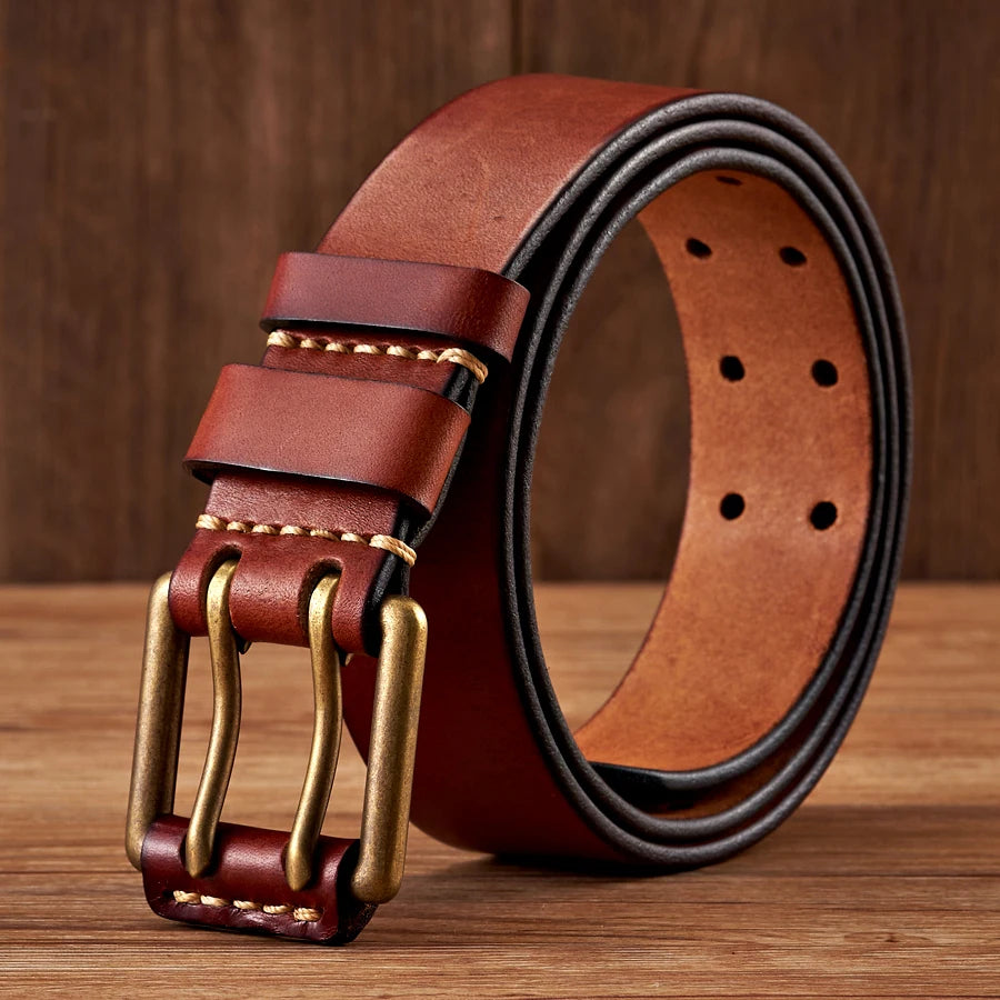 Lancaster bælte - Double-Pin vintage læder Design