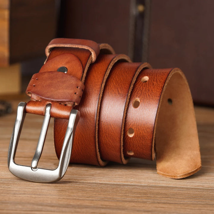 Farnham bælte - klassisk Cowhide læder, Hand-Finished