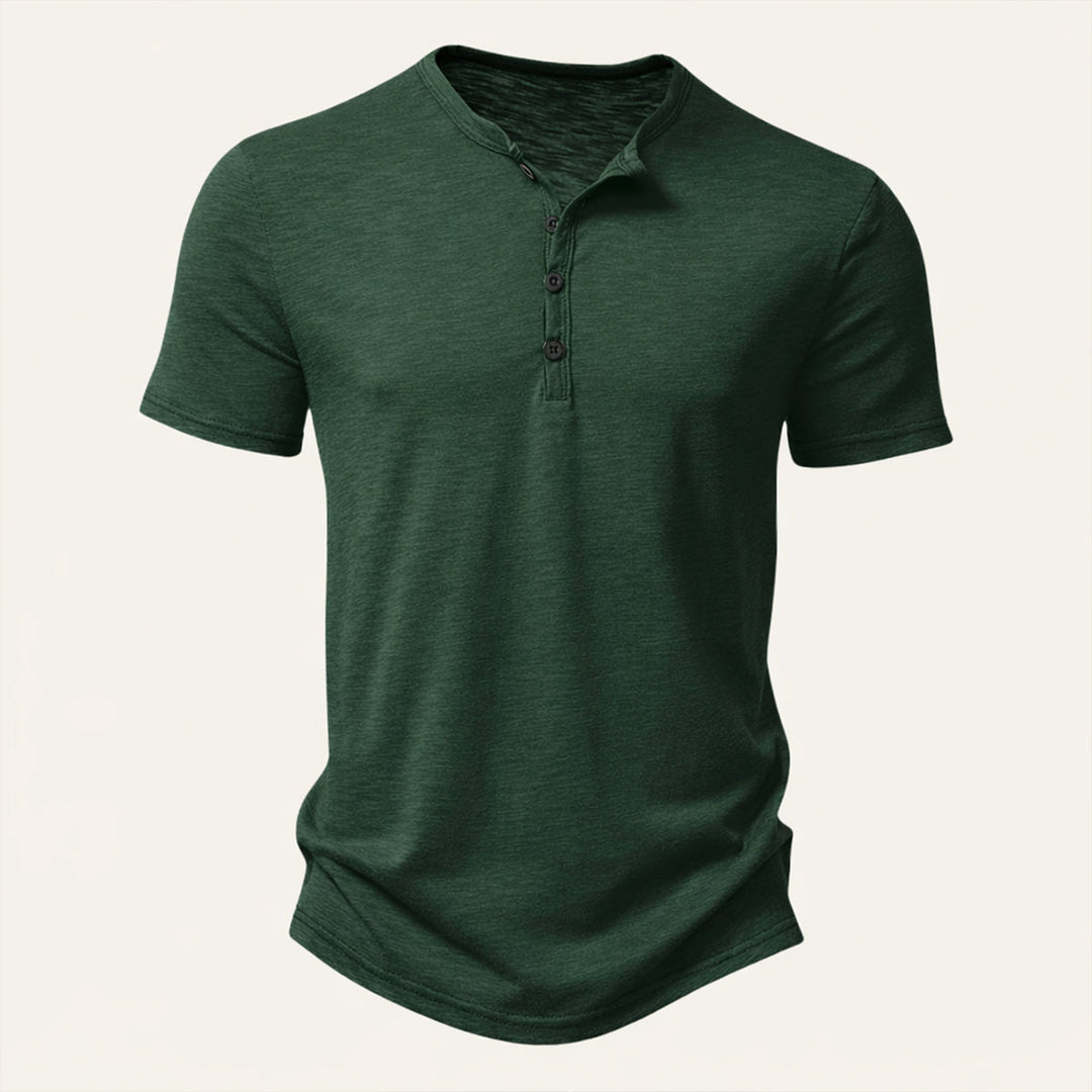 Freja Andersen | Herre afslappet Henley krave sommer T-skjorte