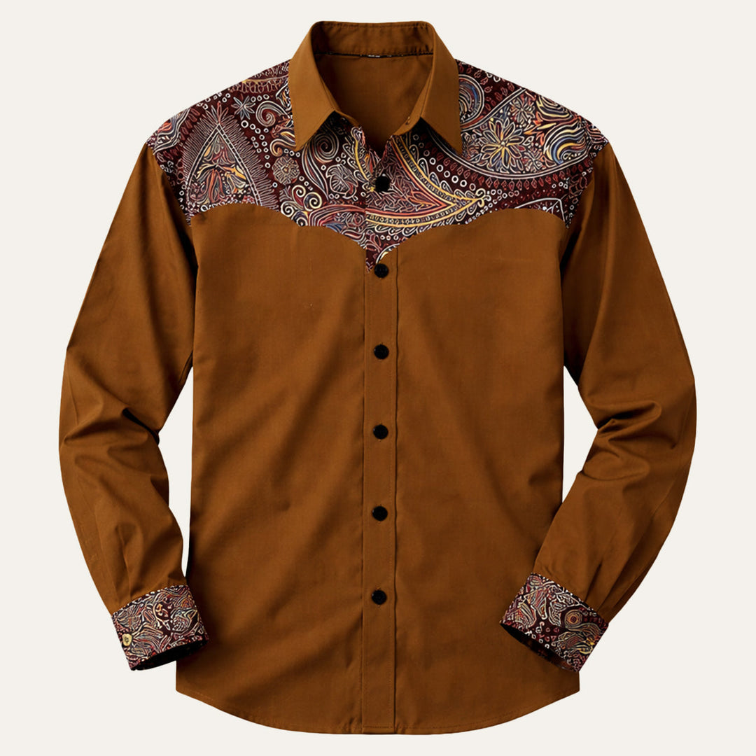 Briarstone Park herre Two Tone Patchwork Western let denim skjorte