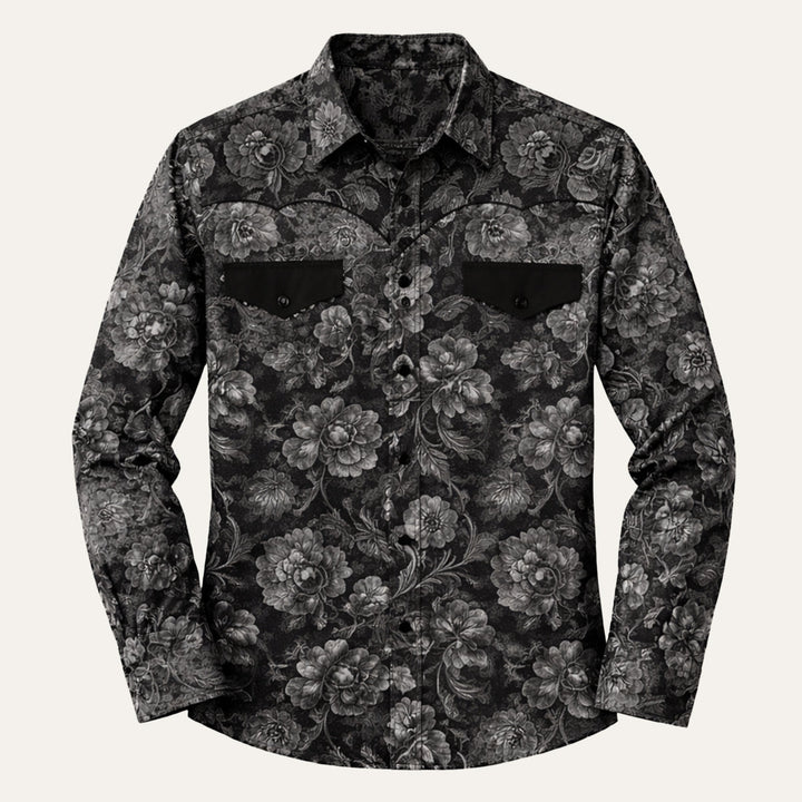Freja Andersen | Herre Two Tone Patchwork Western blød denim skjorte