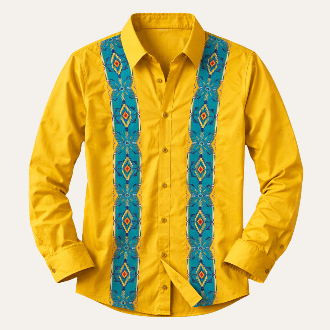 Freja Andersen | Herre Two-Tone Patchwork Western trendy denim skjorte