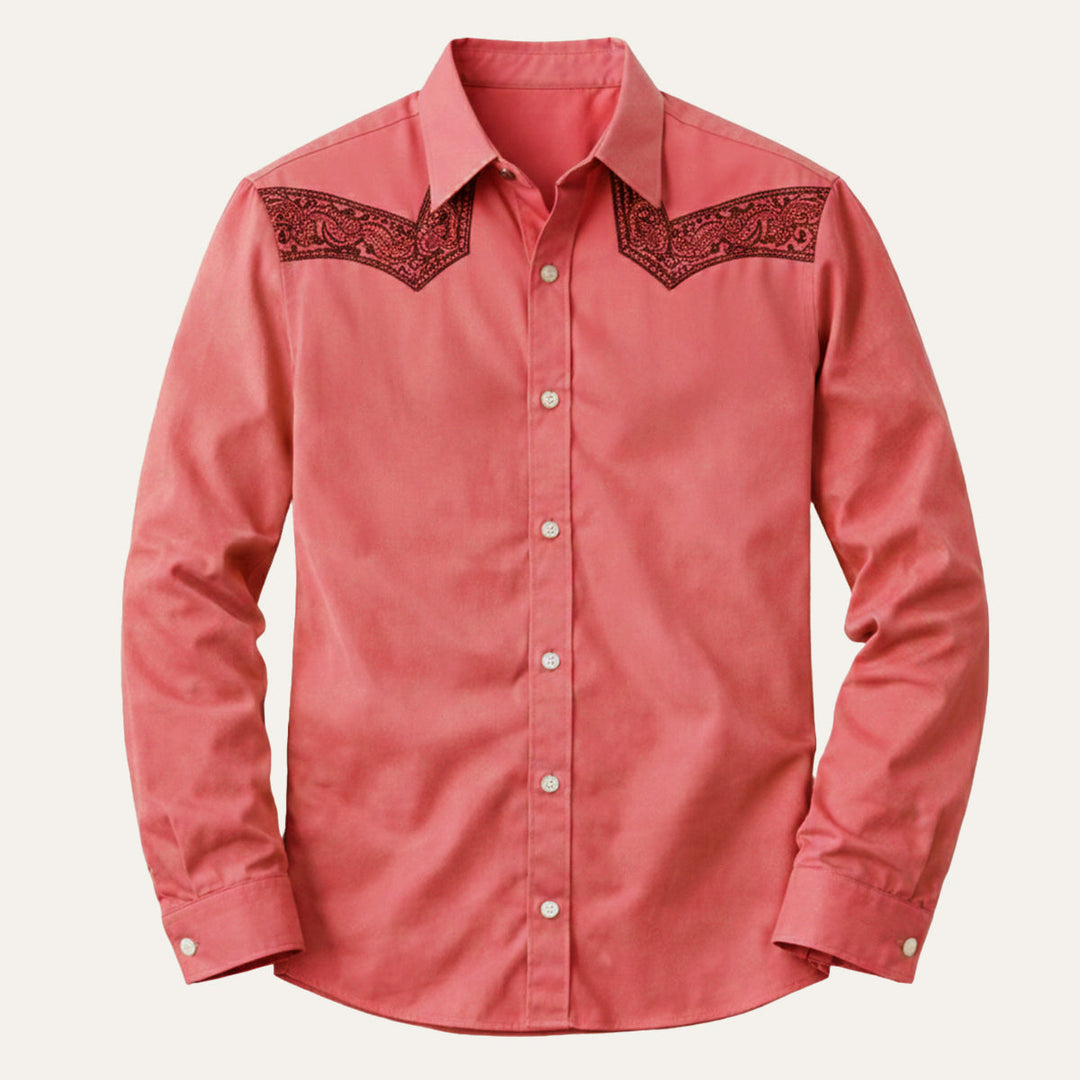 Freja Andersen | Herre Two-Tone Patchwork Western Retro denim skjorte