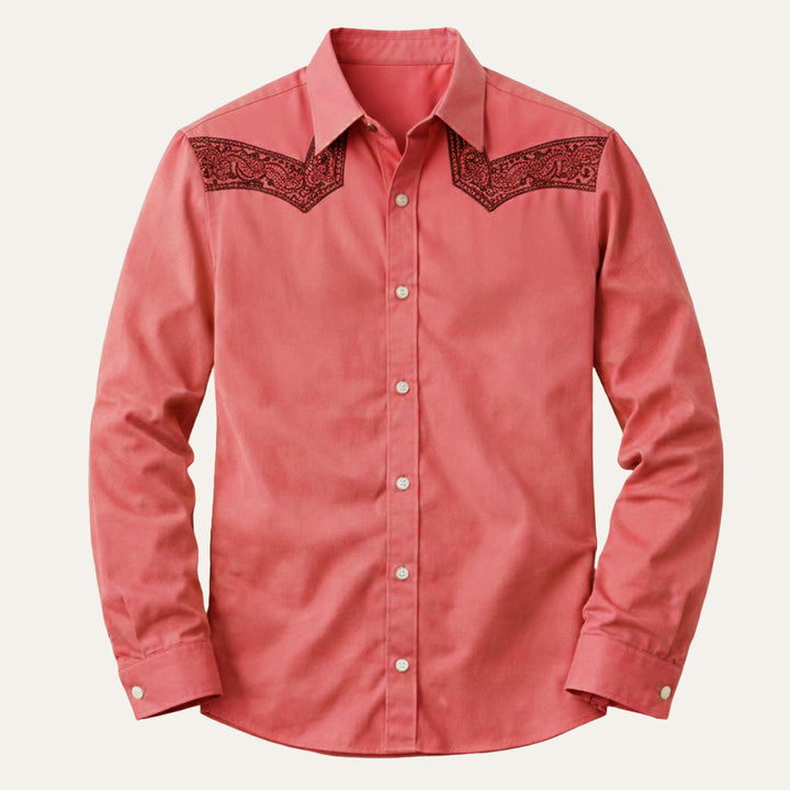 Freja Andersen | Herre Two-Tone Patchwork Western Retro denim skjorte