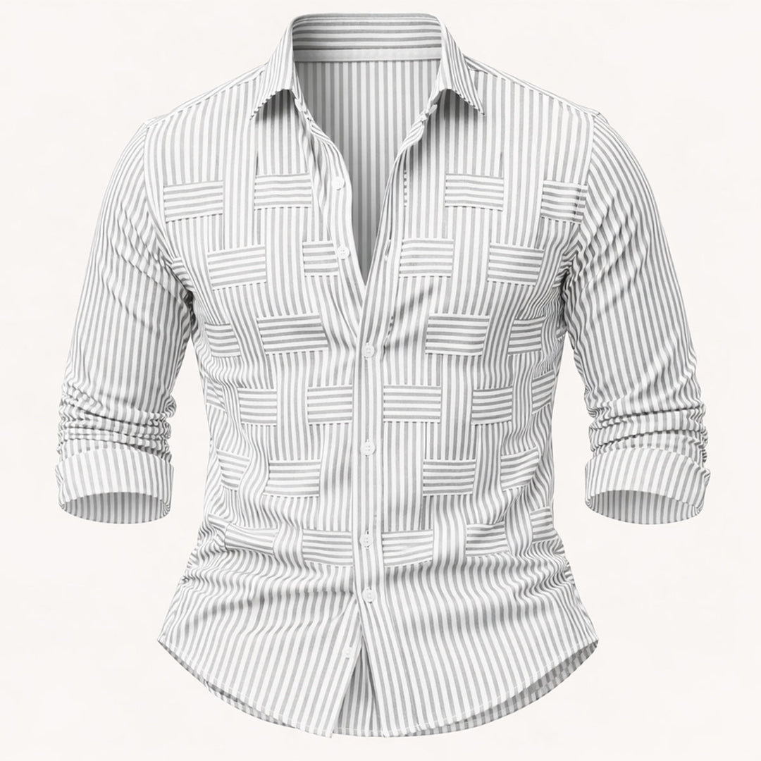 Freja Andersen | Herre åndbar stribet Wrinkle Resistant skjorte