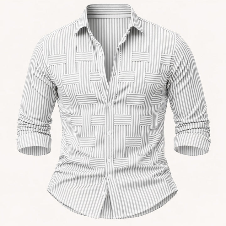 Freja Andersen | Herre åndbar stribet Wrinkle Resistant skjorte