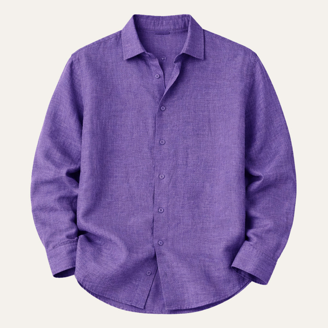 Kensington | Herre let løs pasform hør knaplukket skjorte