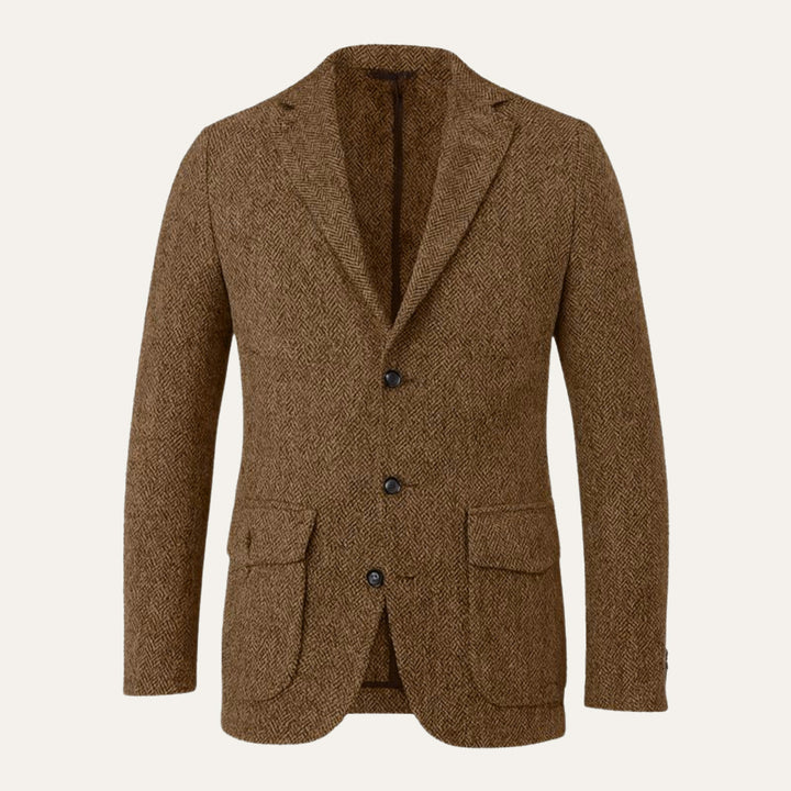 Freja Andersen | Herre enkeltknappet uld sildeben tweed blazer