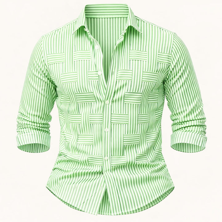 Freja Andersen | Herre åndbar stribet Wrinkle Resistant skjorte