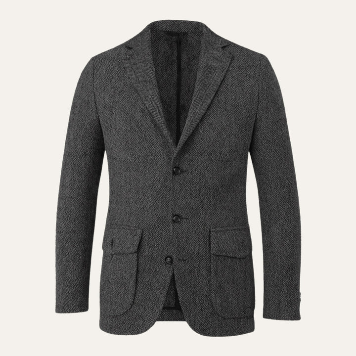 Freja Andersen | Herre enkeltknappet uld sildeben tweed blazer