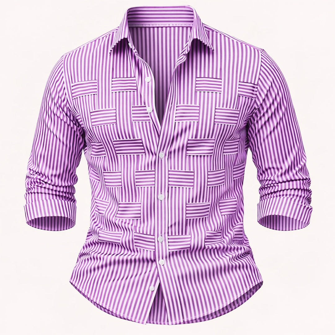Freja Andersen | Herre åndbar stribet Wrinkle Resistant skjorte