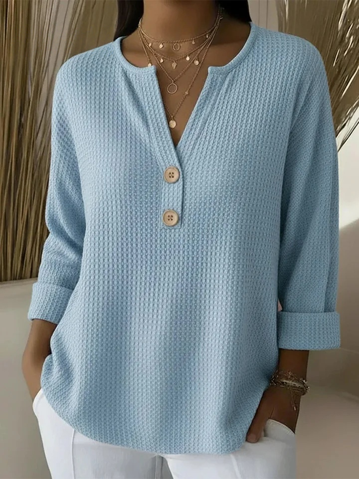 Lucinda™ | Henley Button Top — 2