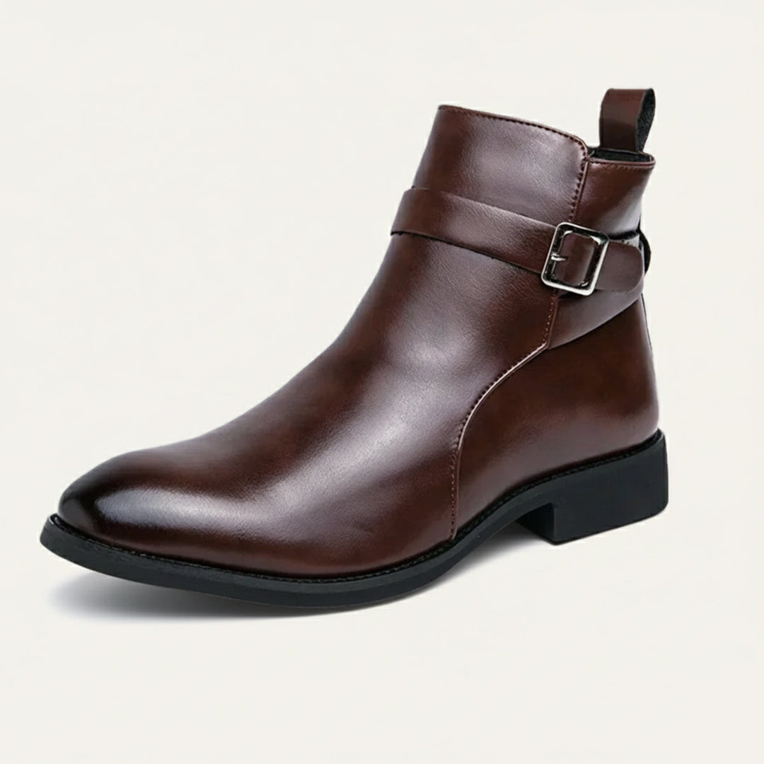 Franciacorta | Herre læder Ankle støvler med Side Zip & Non Slip Sole