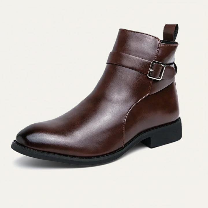 Franciacorta | Herre læder Ankle støvler med Side Zip & Non Slip Sole