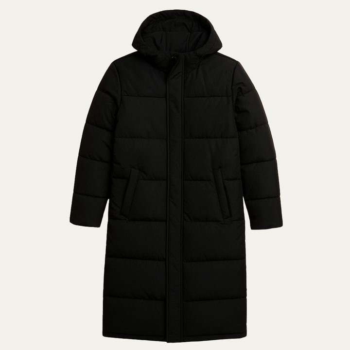 Freja Andersen | Herre lang puffer vinter med hætte frakke