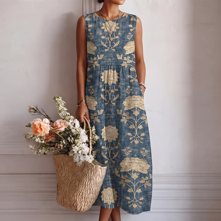 Aurora™ | Klassisk blomstret midi-kjole – billede 1