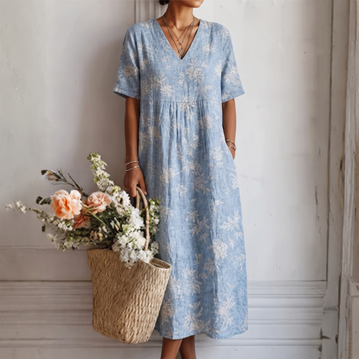 Alma™ | Elegant kjole med laguneprint – billede 1