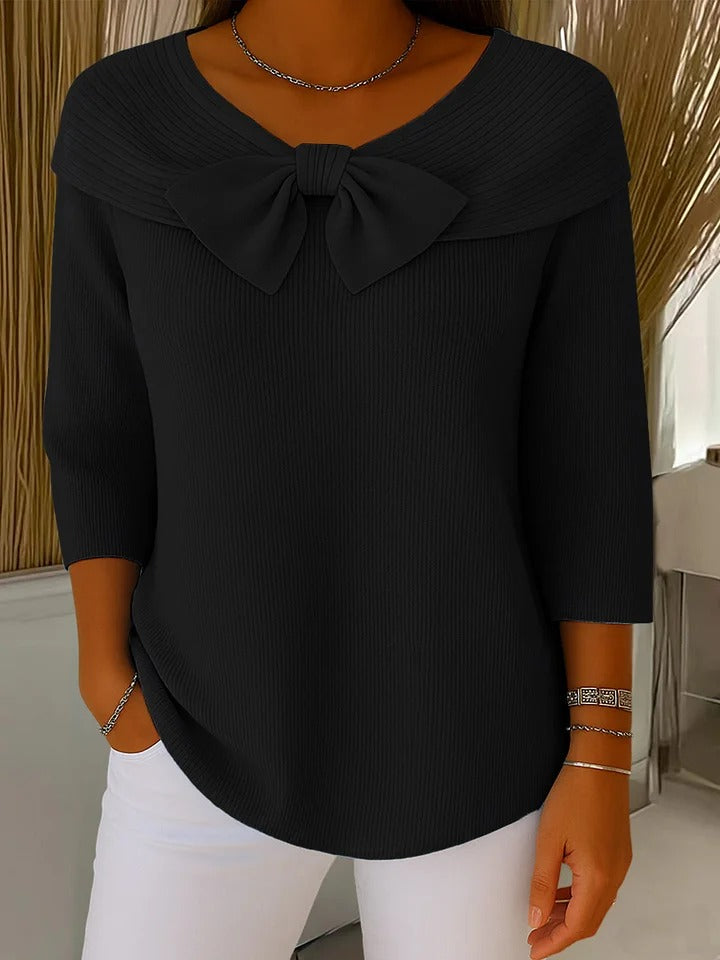 Tivella™ | Sweater med sløjfe og rund halsudskæring — 6