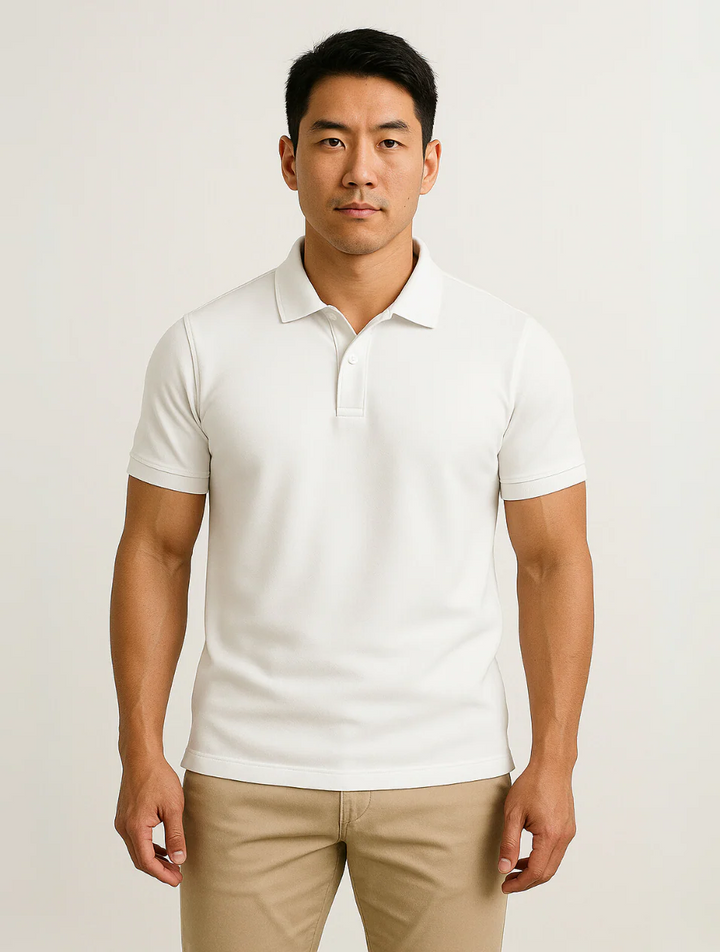 Corsica hvid poloshirt til mænd - Timeless Old Money Style