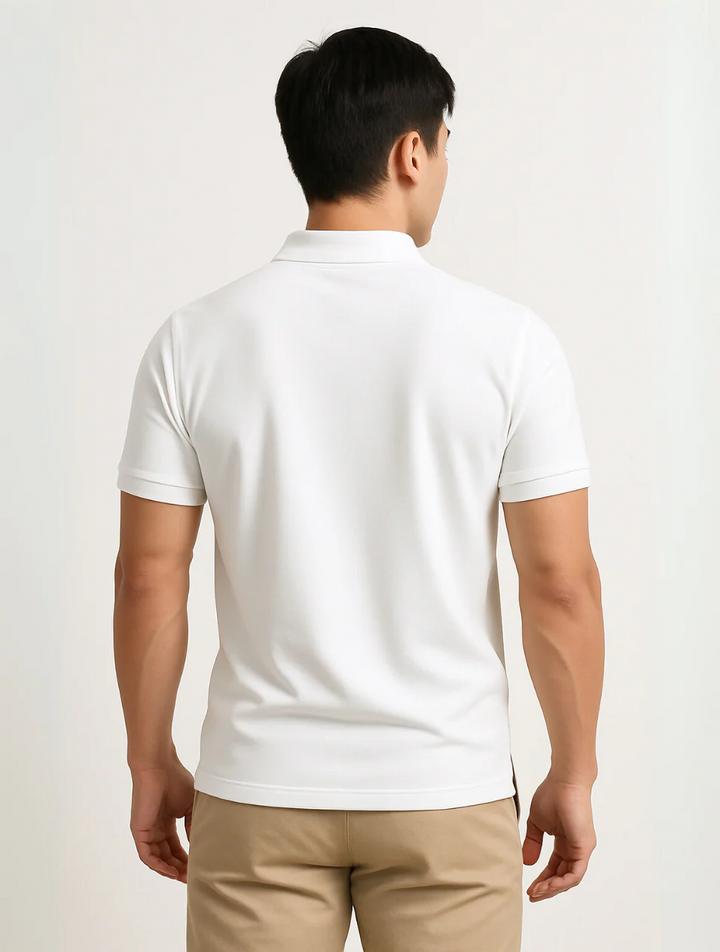 Corsica hvid poloshirt til mænd - Timeless Old Money Style