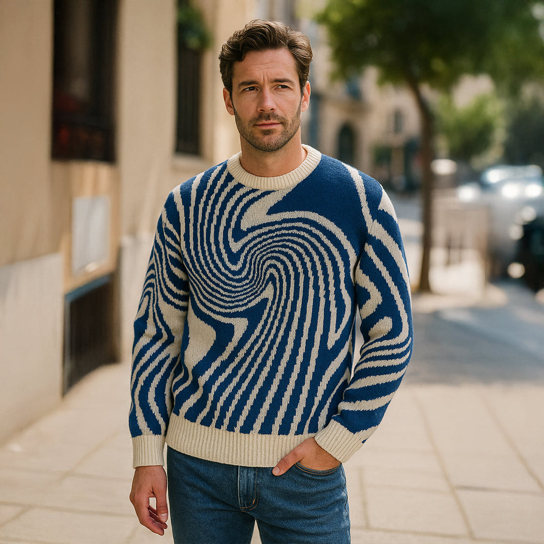 Paris | Herre merino uld trøje - Premium Jacquard strik
