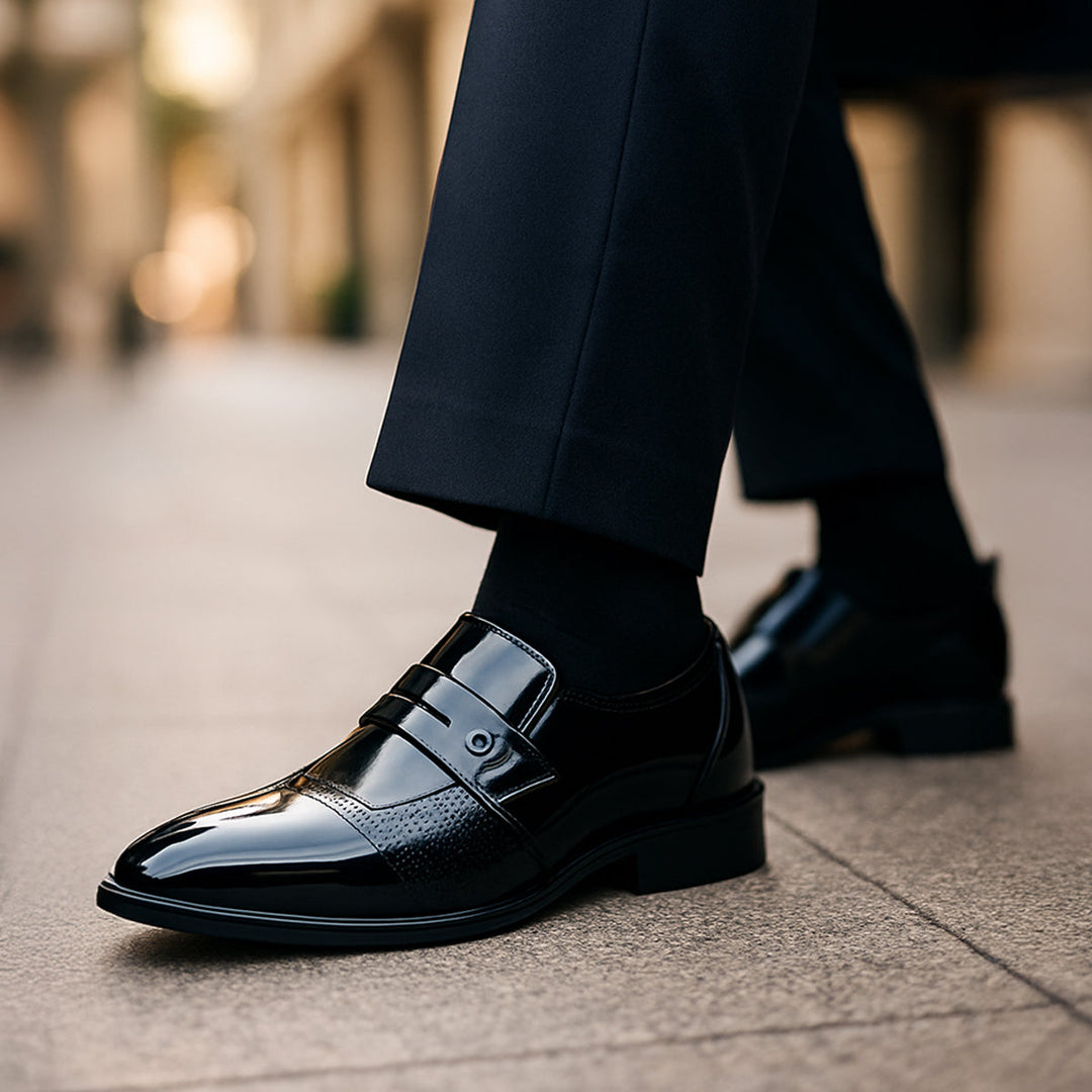 Freja Andersen | Herre Patent læder loafers - luksus Slip On Formal kjole Shoe