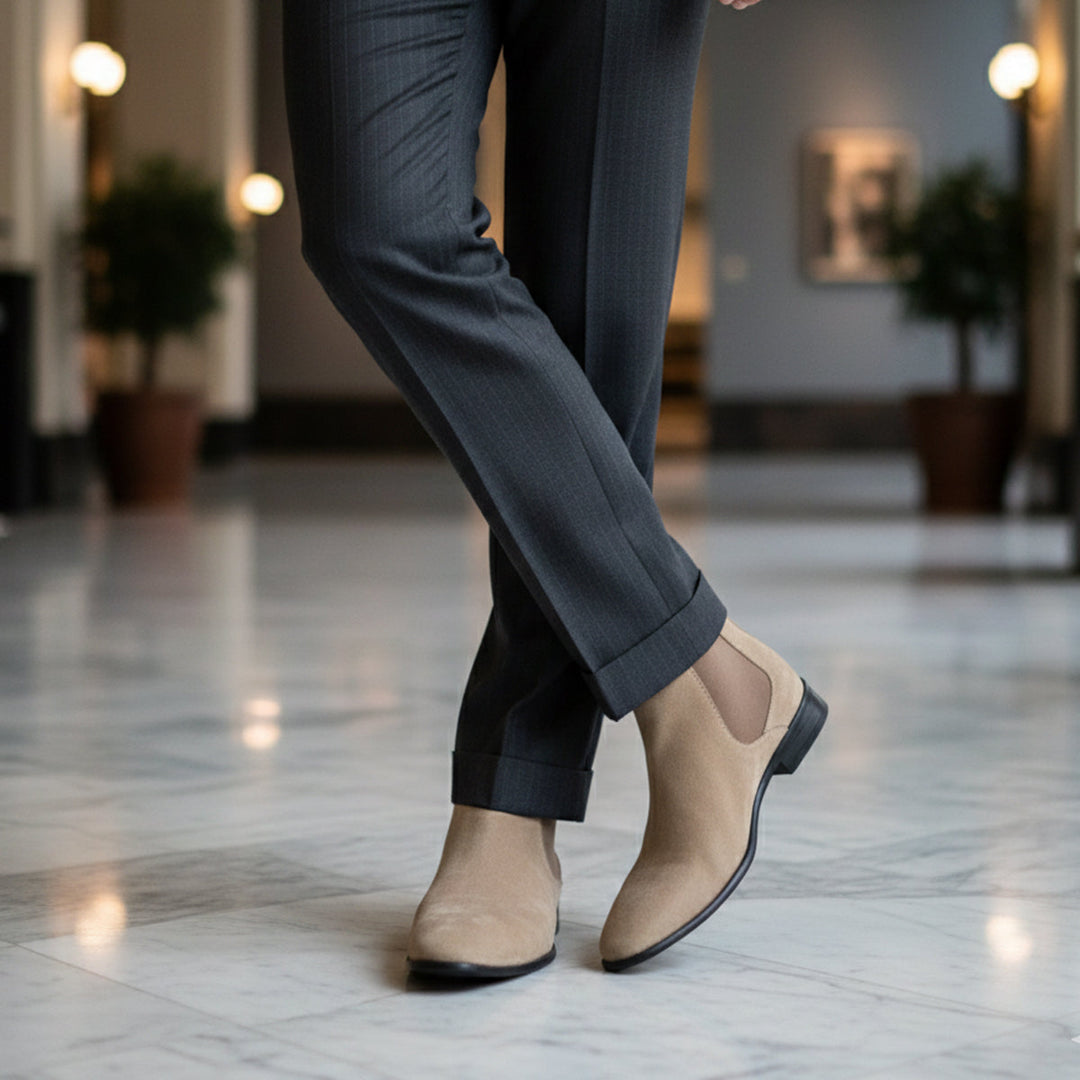 Vienna | Herre ruskind Chelsea-støvler - Elegant Slip On sko