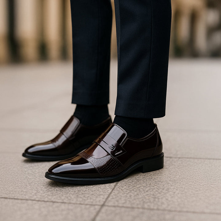 Freja Andersen | Herre Patent læder loafers - luksus Slip On Formal kjole Shoe