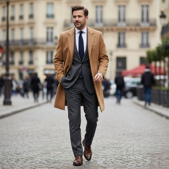 Freja Andersen | Herre Elegant klassisk uld vinter Overcoat