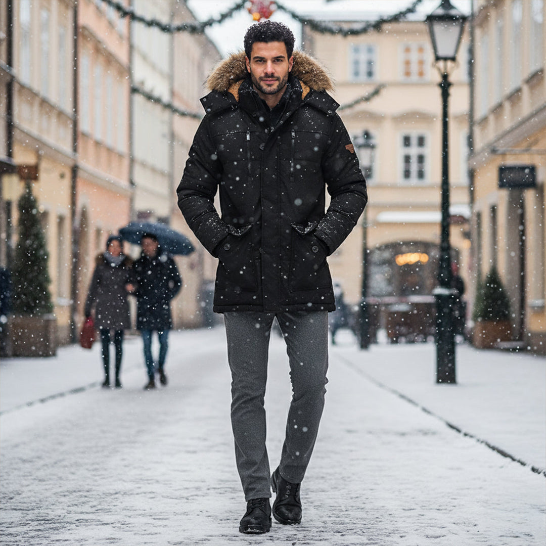Freja Andersen | Herre varm vinter Parka jakke med Fleece Lining