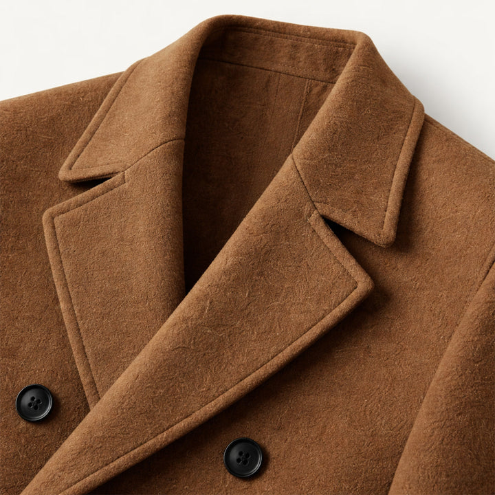 Freja Andersen | Herre Elegant lang dobbeltknappet trenchcoat