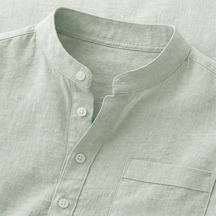 Ashbrook Ridge herre blød bomuld hør Henley skjorte