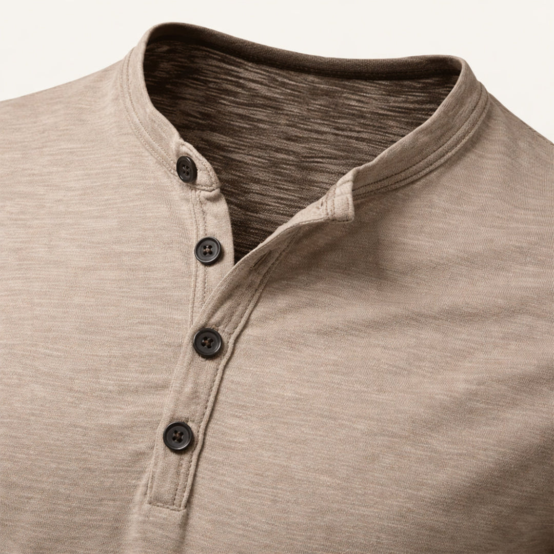 Freja Andersen | Herre afslappet Henley krave sommer T-skjorte