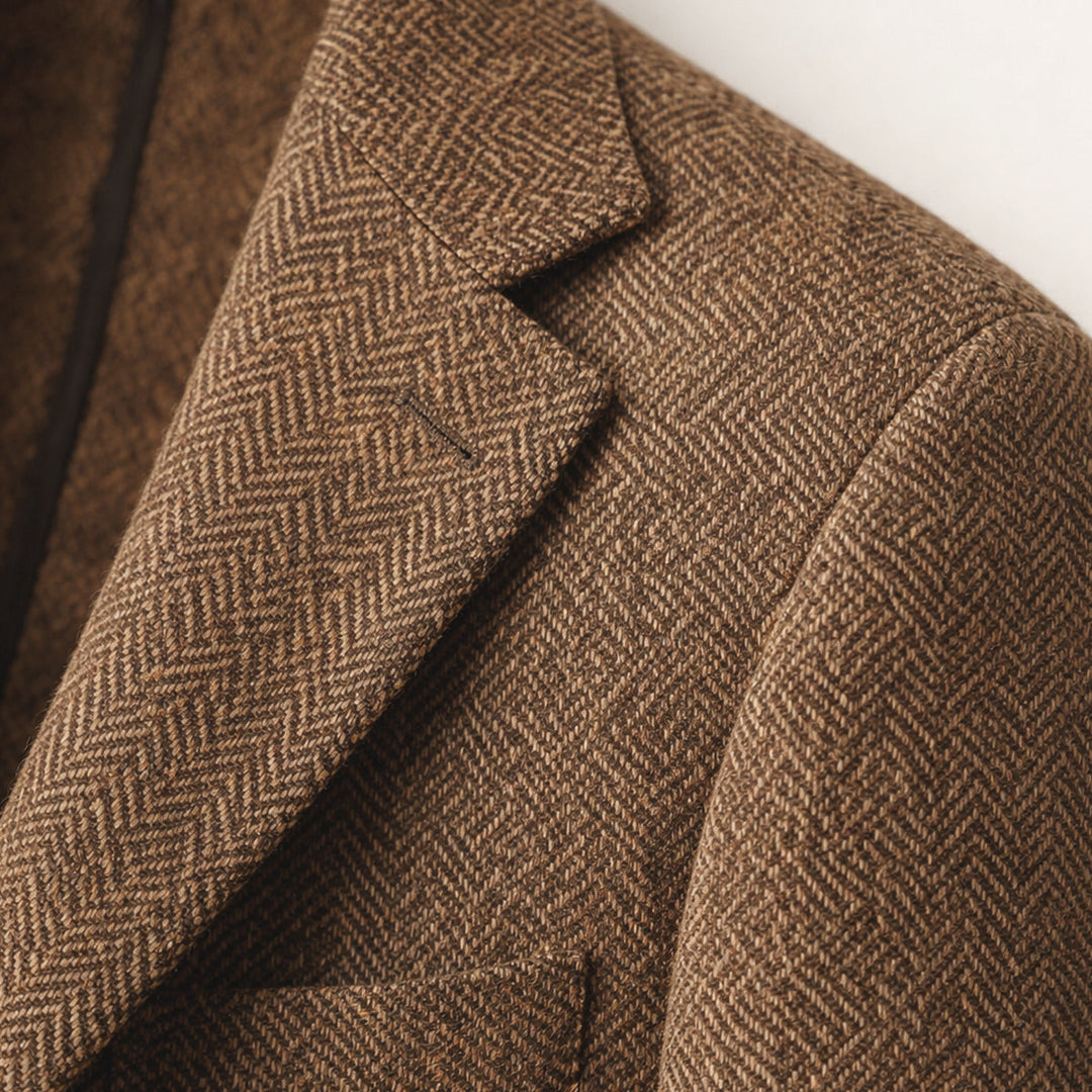 Freja Andersen | Herre enkeltknappet uld sildeben tweed blazer