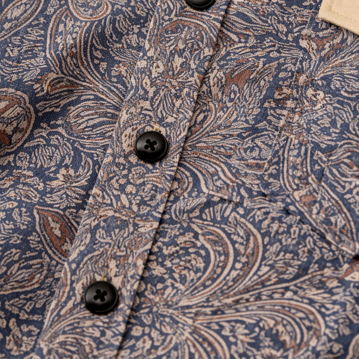 Freja Andersen | Herre Two Tone Patchwork Western blød denim skjorte