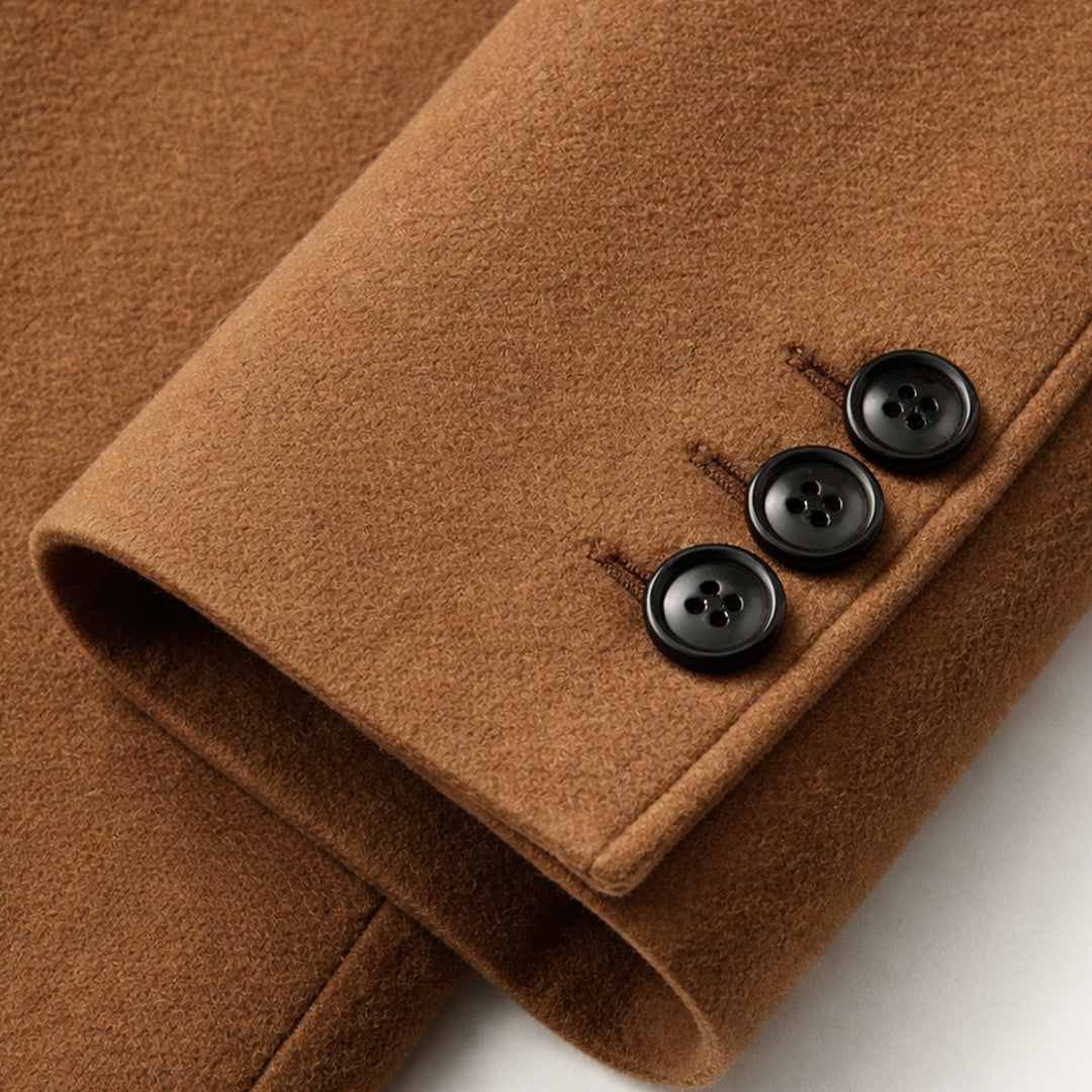 Freja Andersen | Herre Elegant lang dobbeltknappet trenchcoat