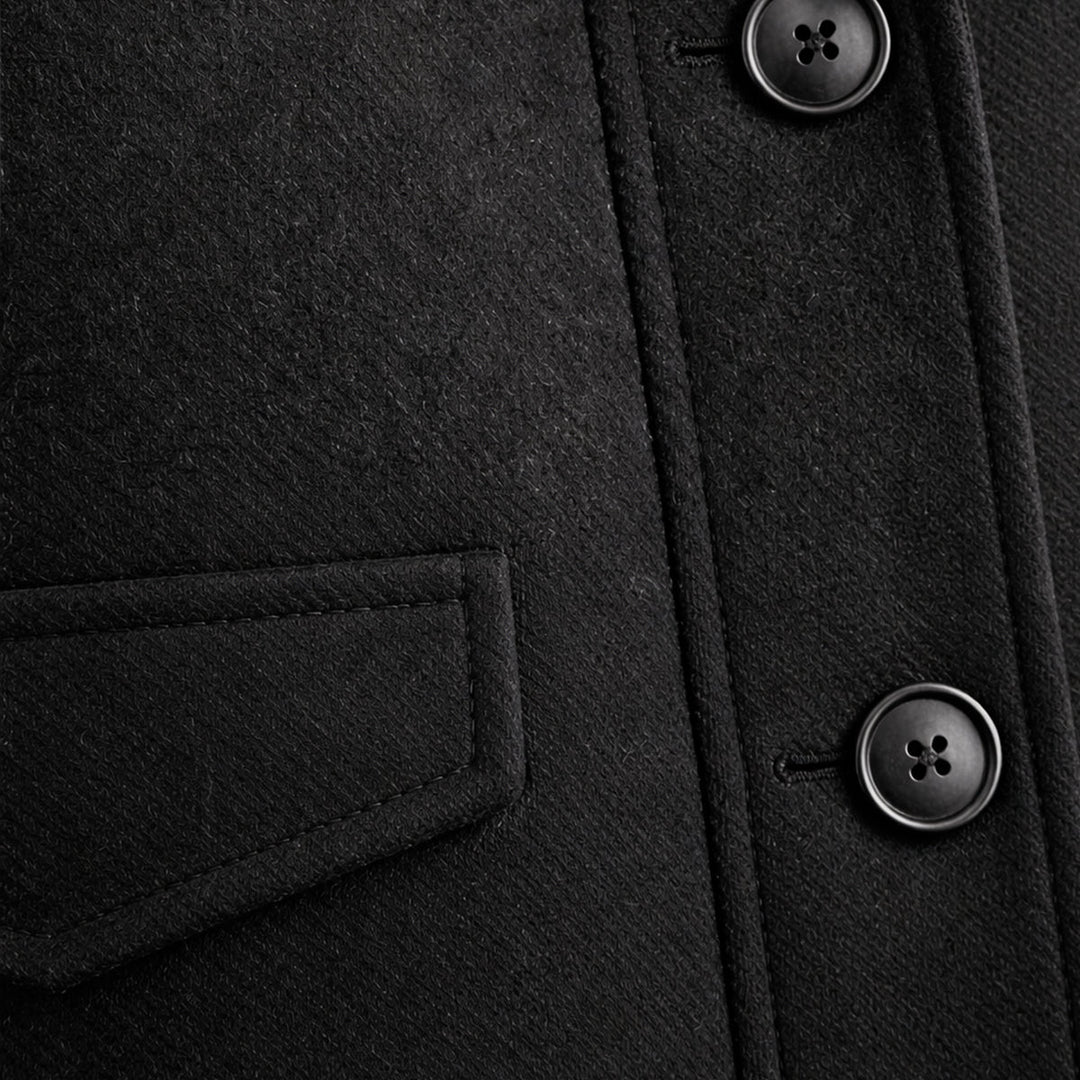 Freja Andersen | Herre stilren uldblanding jakke med Zipper and knap Closure
