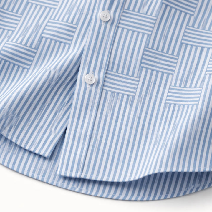 Freja Andersen | Herre åndbar stribet Wrinkle Resistant skjorte