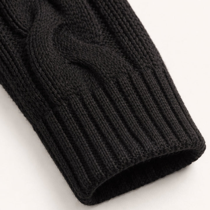 Freja Andersen | Herre vinter knaplukning kabelstrik Shawl krave cardigan