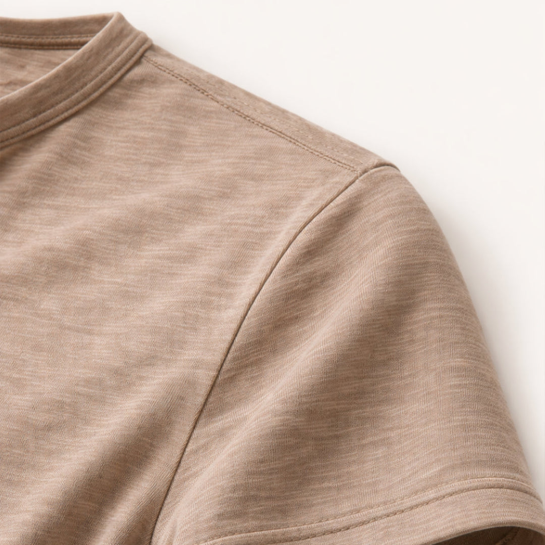 Freja Andersen | Herre afslappet Henley krave sommer T-skjorte