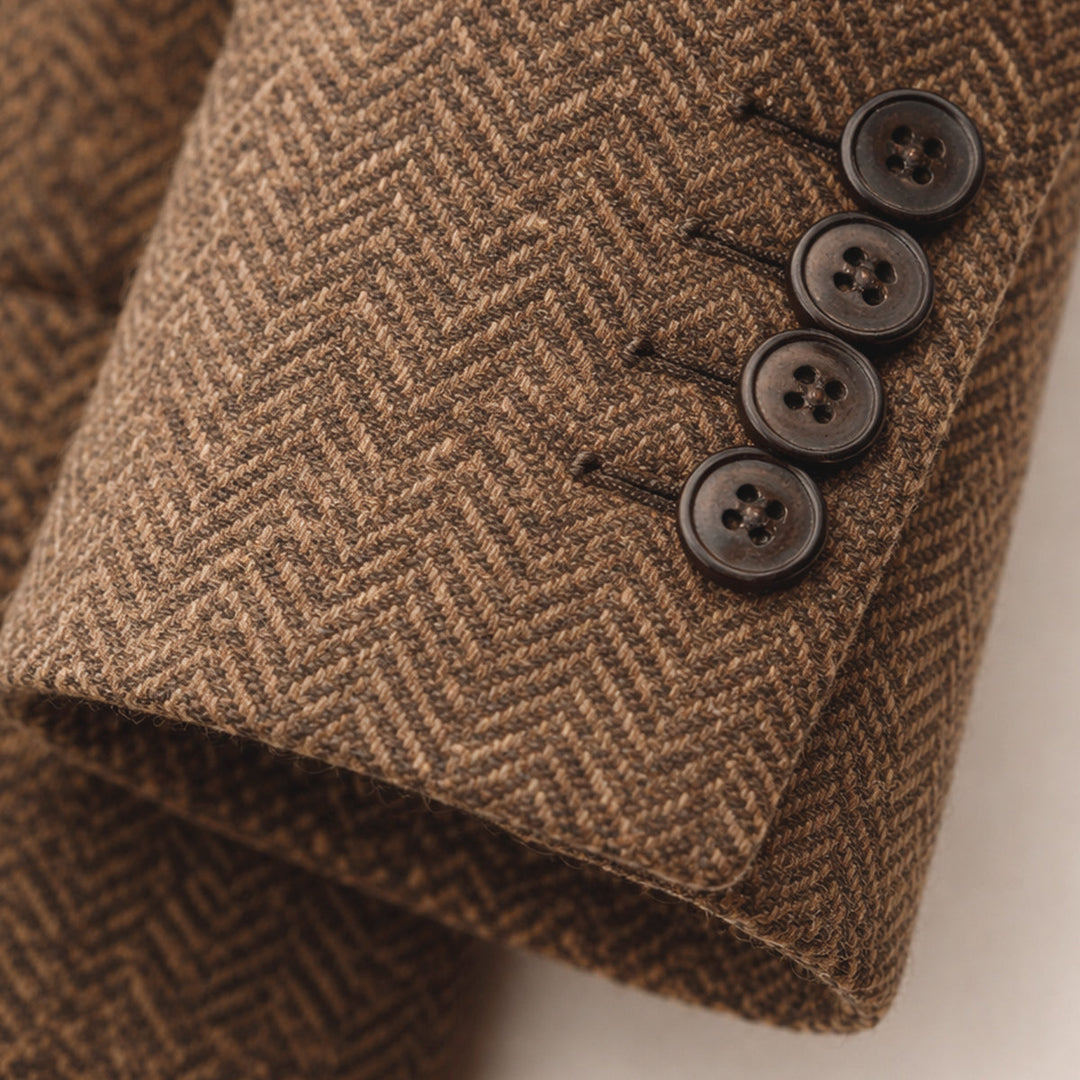 Freja Andersen | Herre enkeltknappet uld sildeben tweed blazer