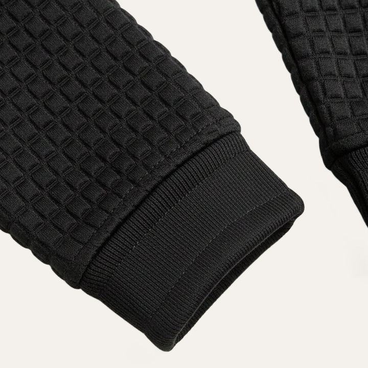 Saturnia | Herre Waffle strik polo trøje med Plaid krave