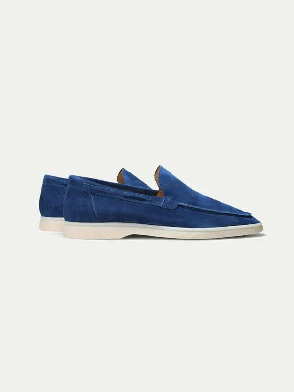 klassisk Suède Loafer Berry blå