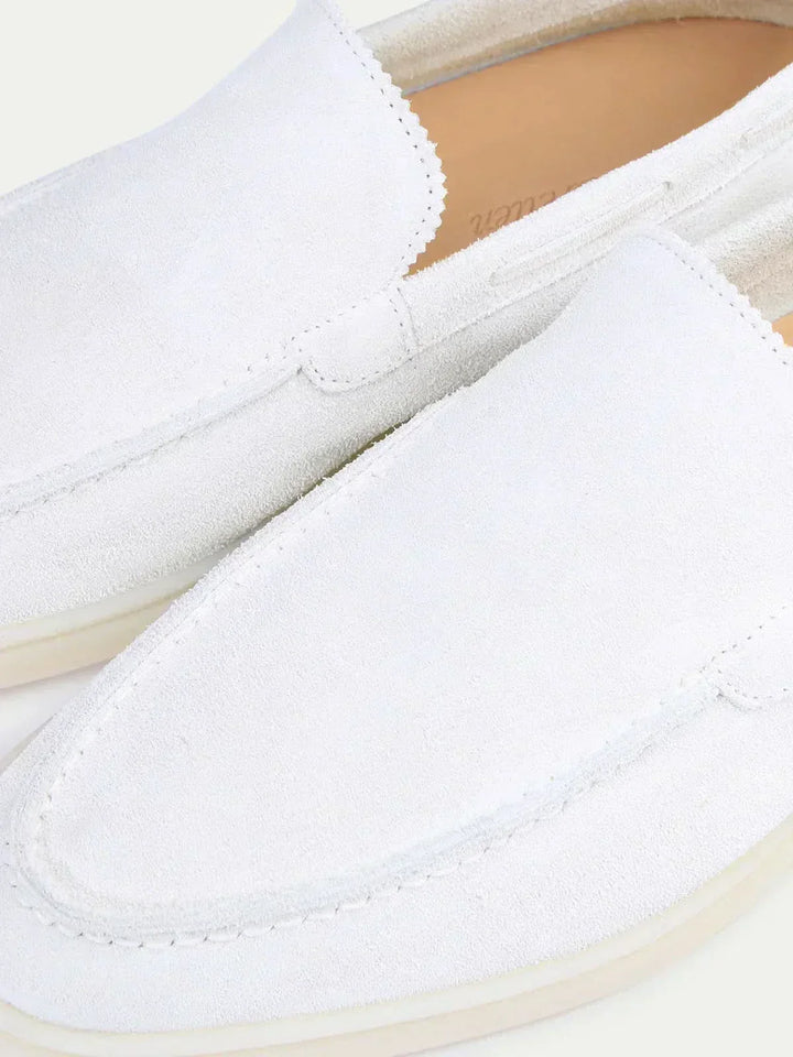 klassisk Suède Loafer Pearl hvid
