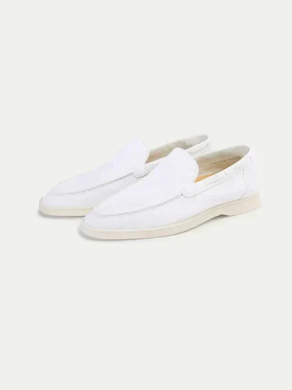 klassisk Suède Loafer Pearl hvid