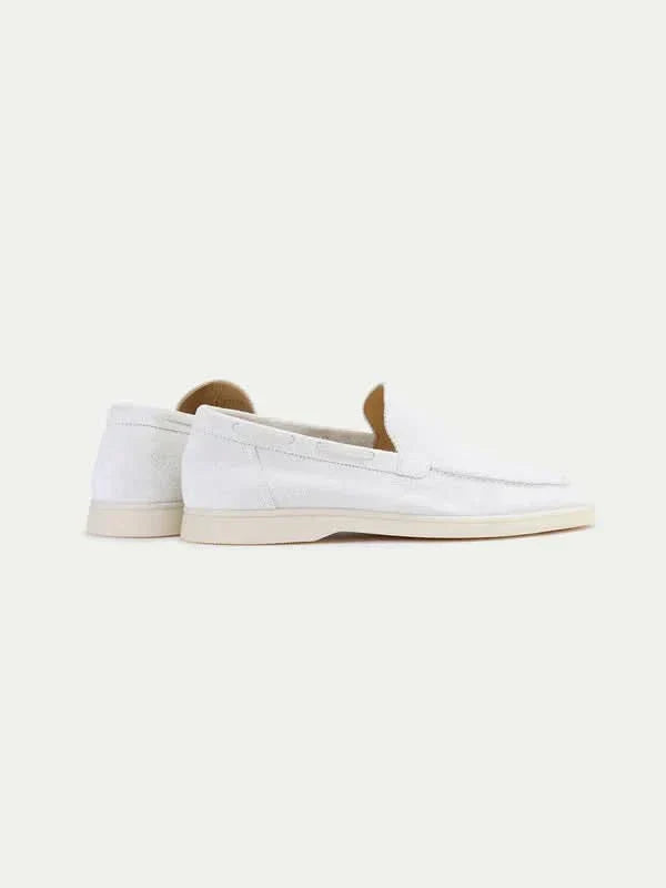 klassisk Suède Loafer Pearl hvid