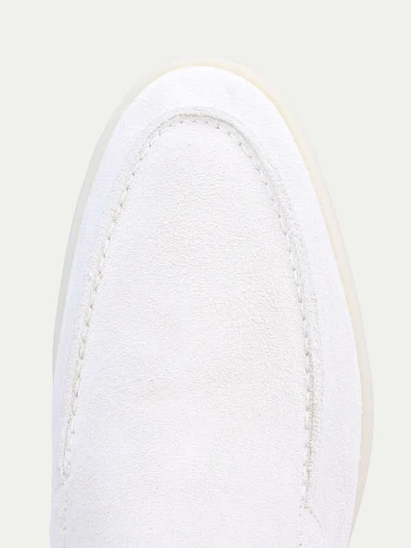 klassisk Suède Loafer Pearl hvid